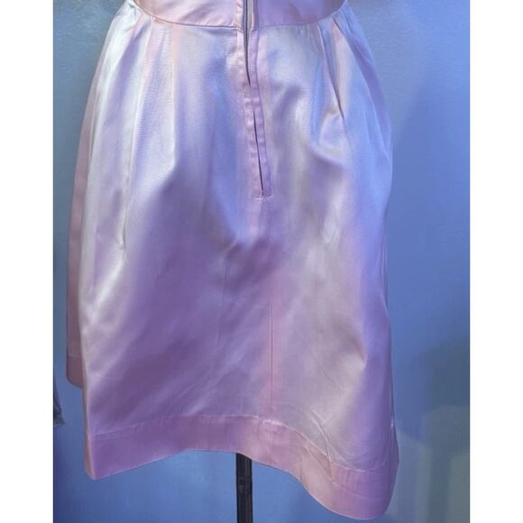Vintage Pink Lorrie Deb Heavy Satin Dress MCM Coquette Mad Men Balletcore - Picture 6 of 16